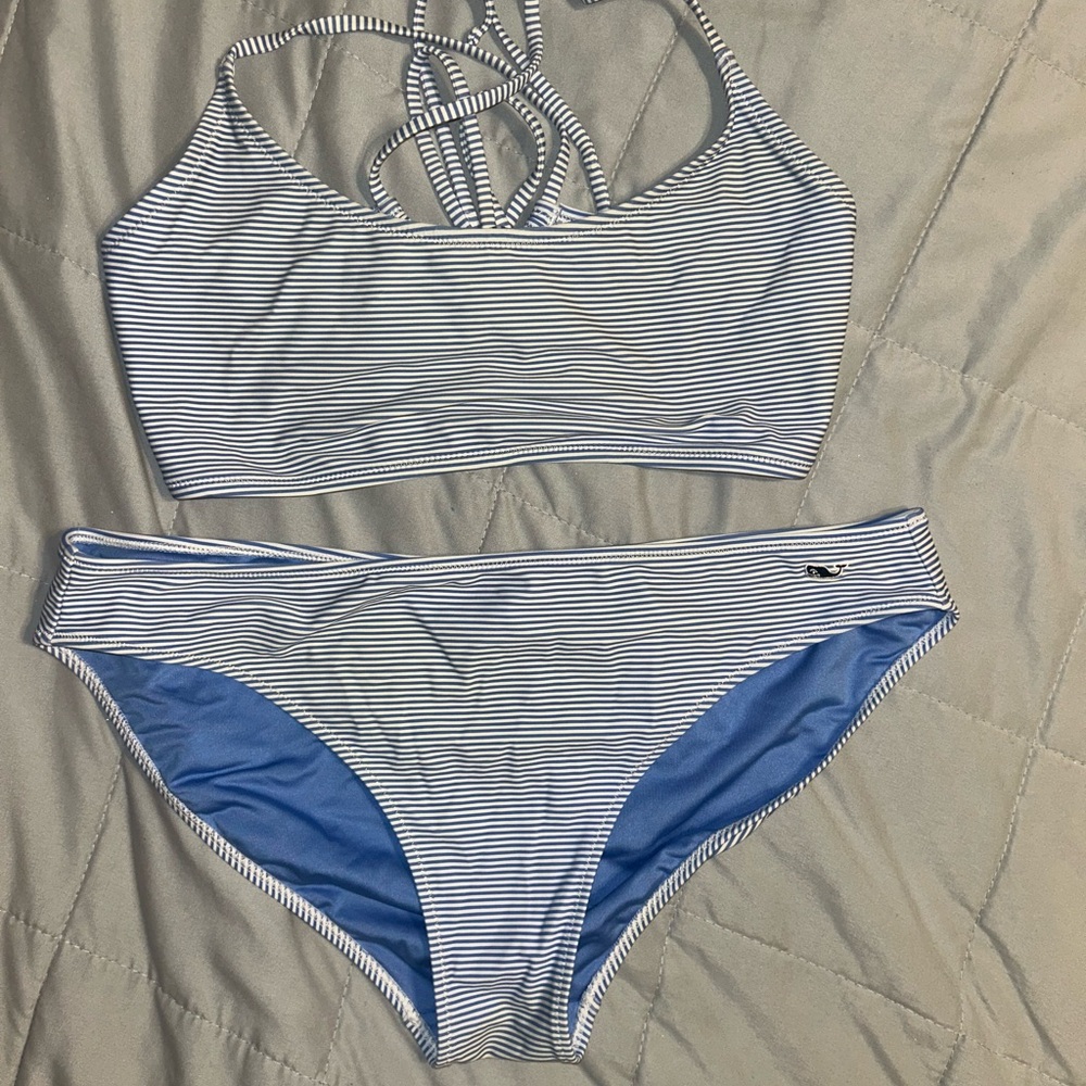 Vineyard Vines Navy and White Striped Bikini